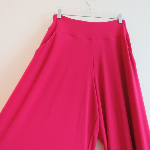 SYMPLI Wide Leg Trouser Pant in Magenta Stretch Pull On Travel - Size US 10 NWT - Picture 9 of 16